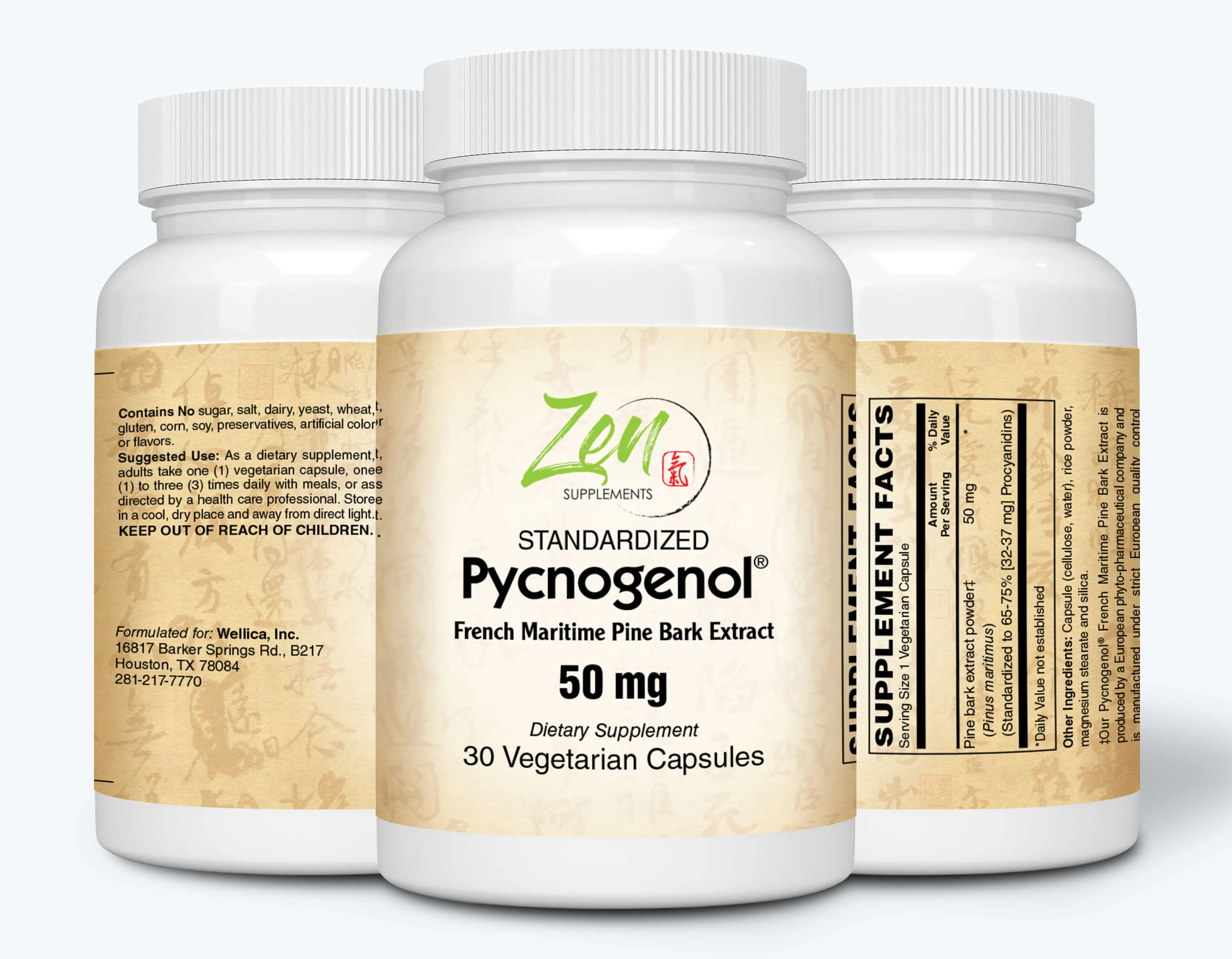 Pycnogenol Antioxidant 50mg - French Marine Pine Bark - 30 Vegcaps