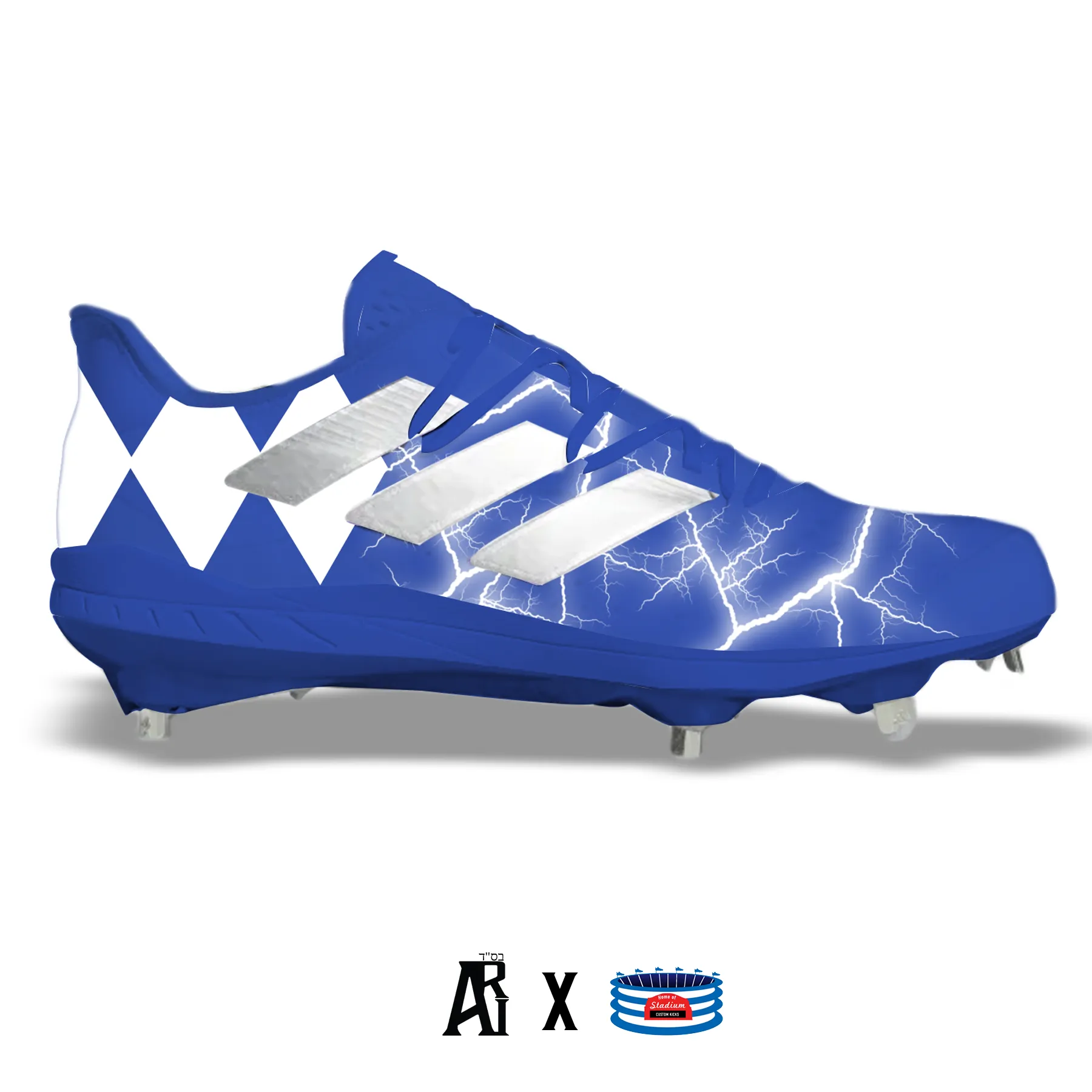 "Blue Ranger" Adidas Adizero Afterburner 8 Cleats