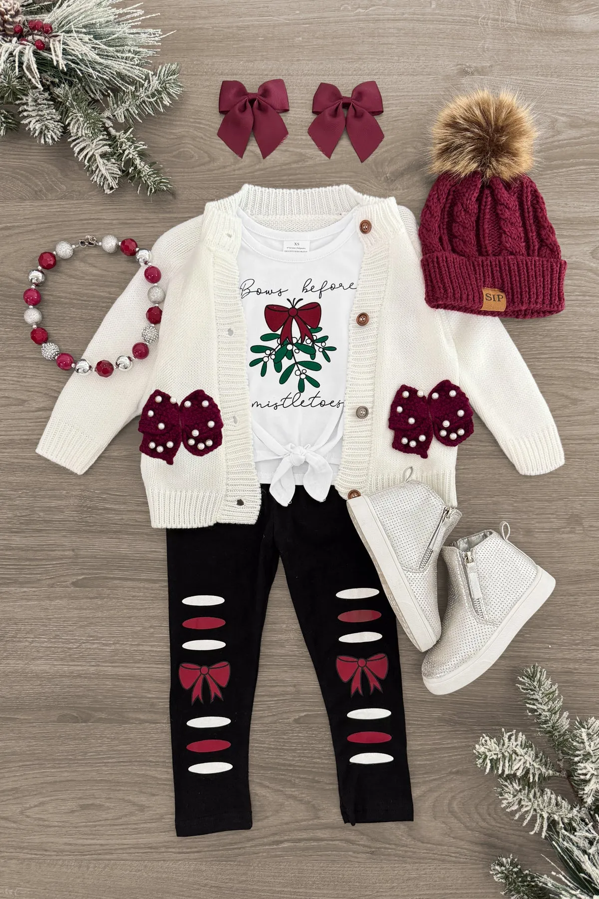 "Bows Before Mistletoes" Legging Set