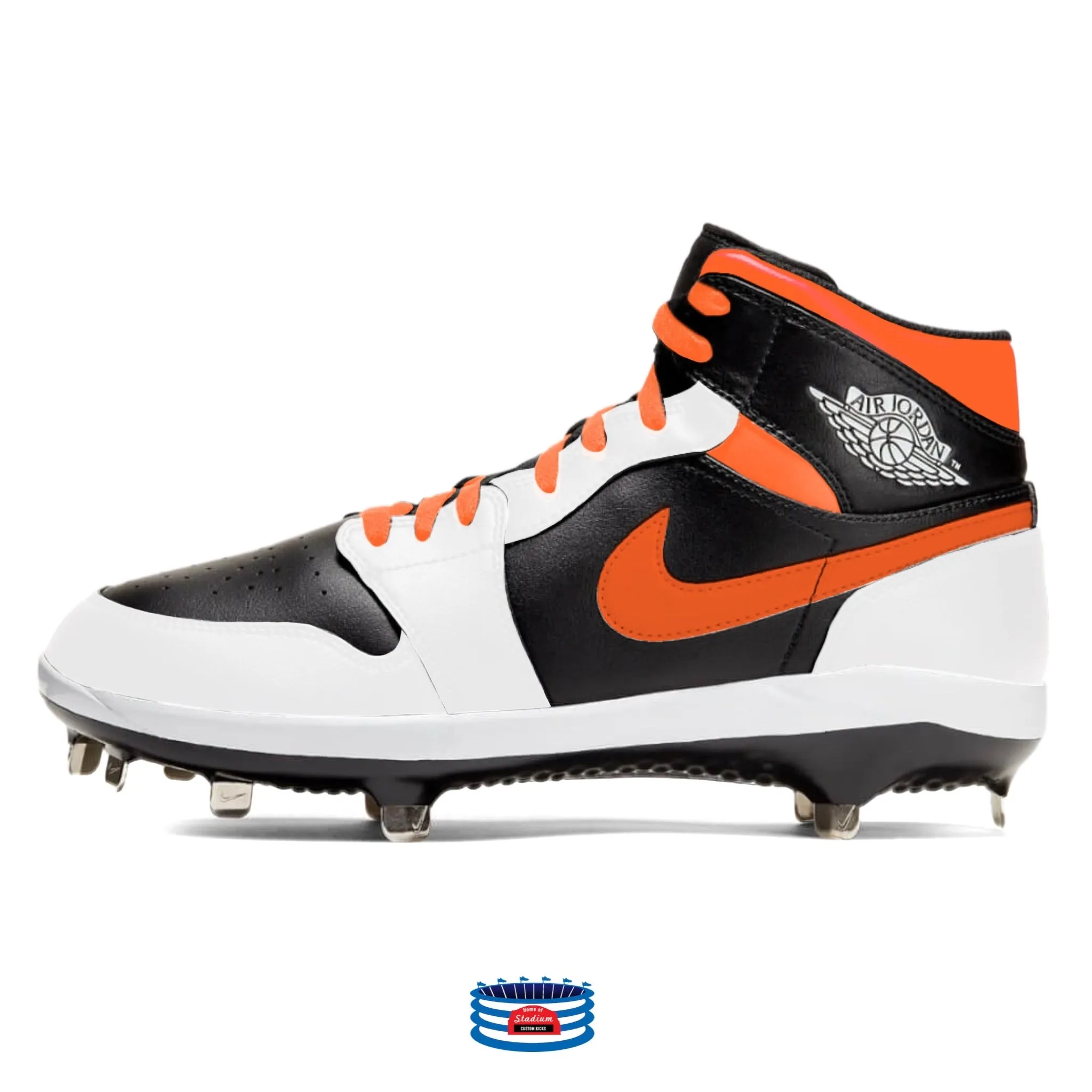 "Orange Panda" Jordan 1 Retro Cleats