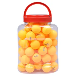 REGAIL 60 PCS Barrel Celluloid Table Tennis Training Ball(Blue   Yellow)