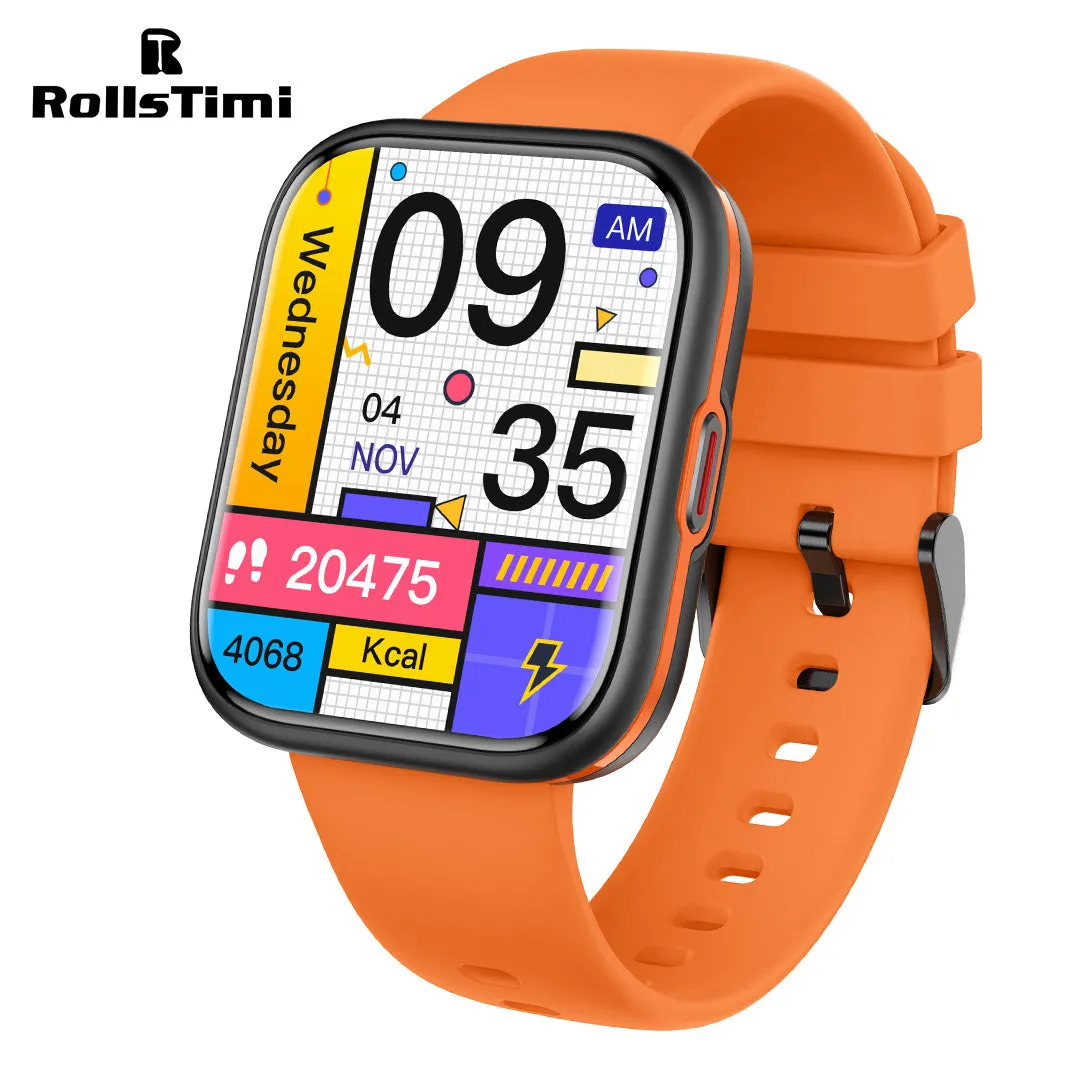 RollsTimi RT03 Casual Smartwatches Sports Fitness Tracker Waterproof Smart Watch for Men Women, Heart Rate Blood Pressure Monitor, Bluetooth Calls