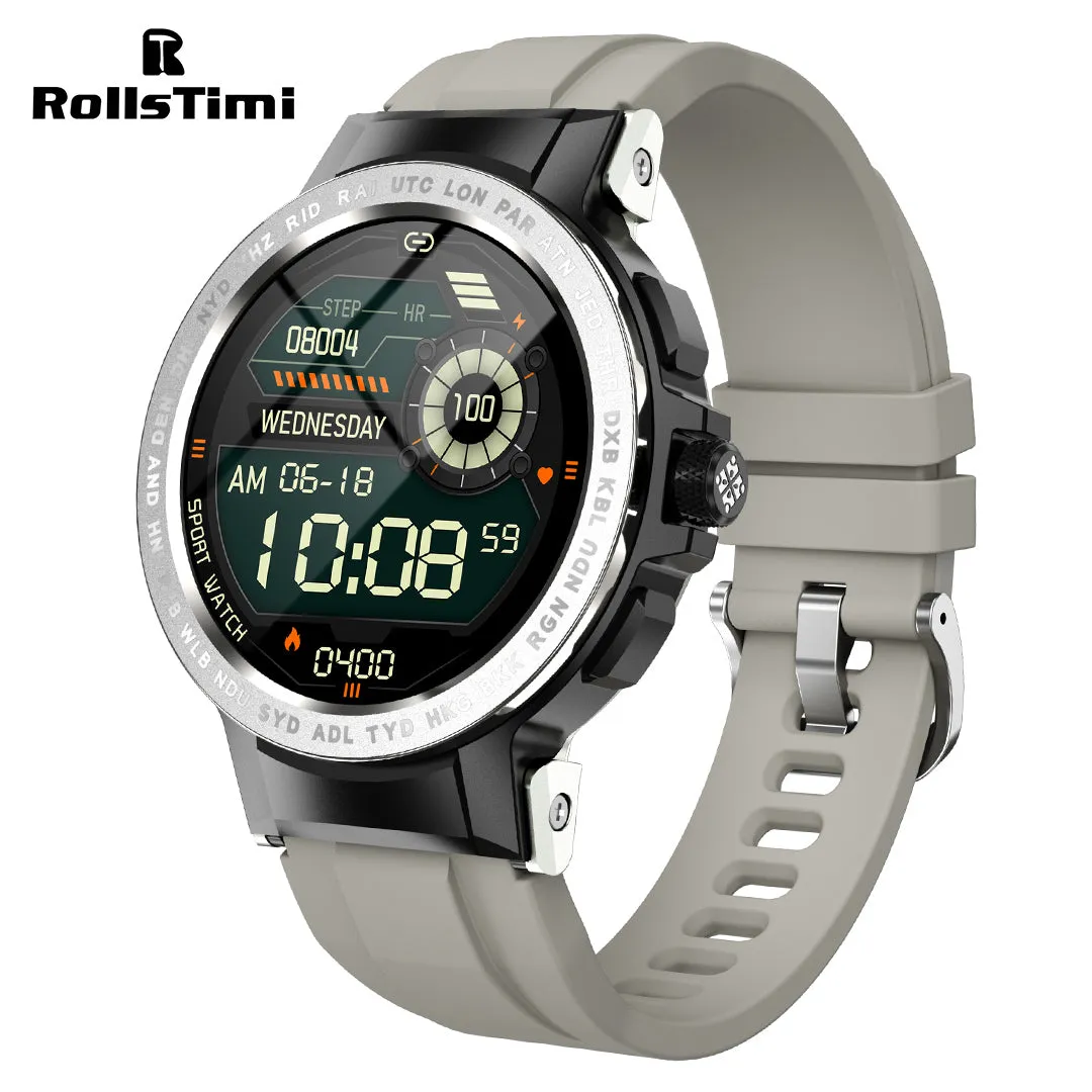 RollsTimi RTE19 Fashion Men's Smartwatches Silicone Waterproof Sports Fitness Tracker Smart Watch for Women Men, Bluetooth Call, Heart Rate Blood Pressure Monitoring