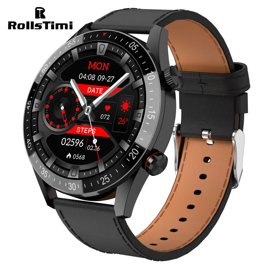 RollsTimi RTH5 Fashion Men's Smart Watch Business Sports Fitness Tracker Heart Rate Blood Pressure Smartwatch for Women Bluetooth Calls