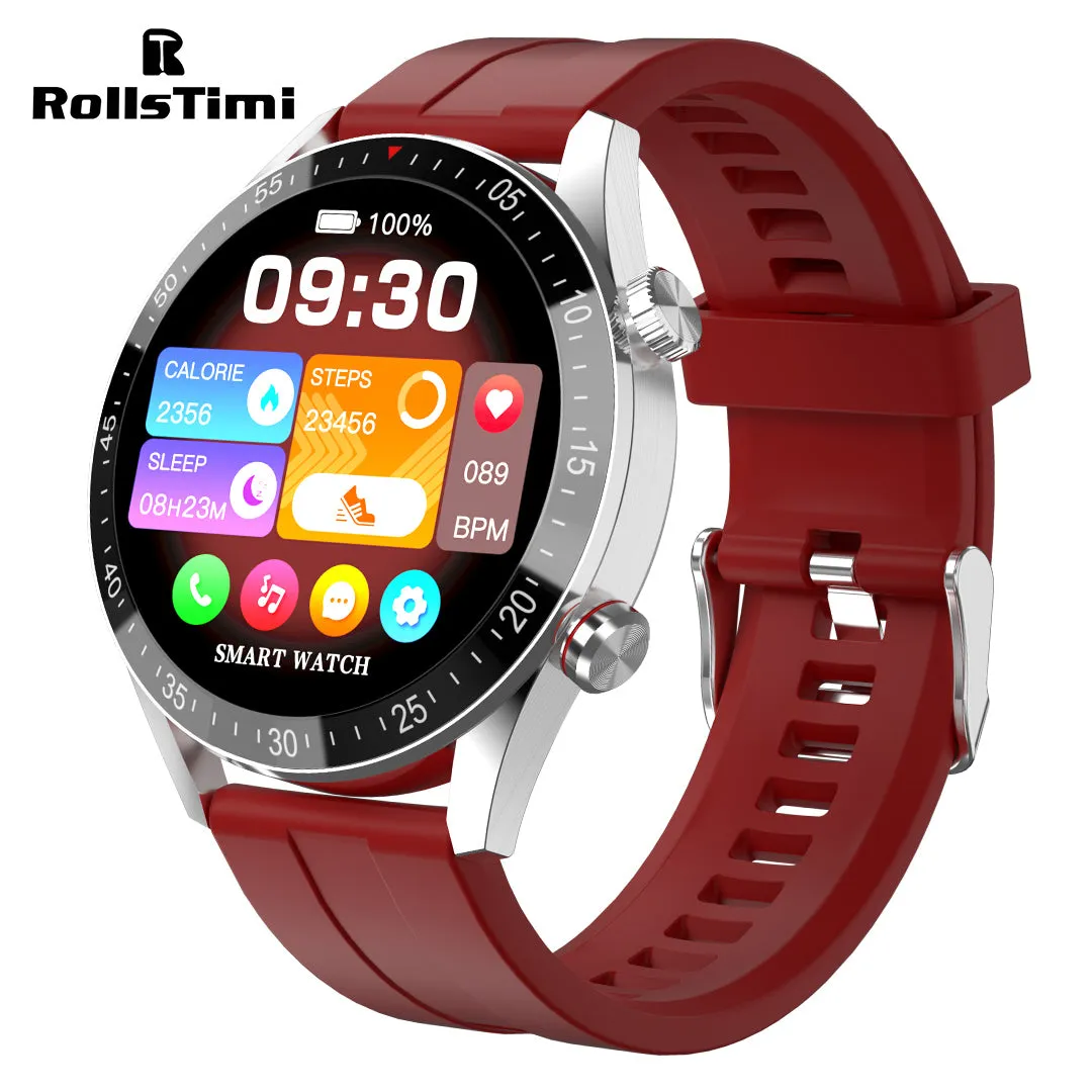 RollsTimi RTH5 Fashion Men's Smart Watch Business Sports Fitness Tracker Heart Rate Blood Pressure Smartwatch for Women Bluetooth Calls