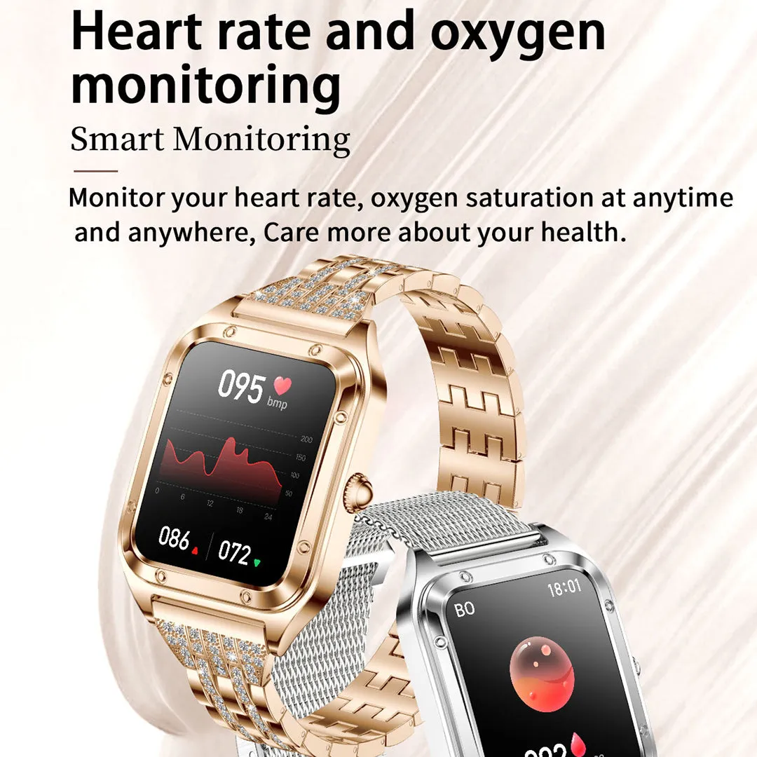 RollsTimi RTI98 Women's Smartwatch Luxury Fashion Fitness Tracker Sport Smart Watches for Women, Bluetooth Call Heart Rate Blood Pressure Monitoring