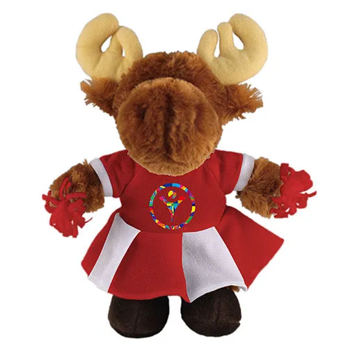 Soft Plush Stuffed Moose with Cheerleader Outfit