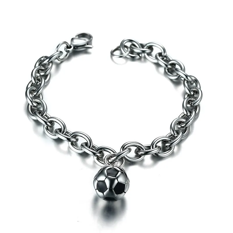 Stainless Steel Epoxy Football Bracelet