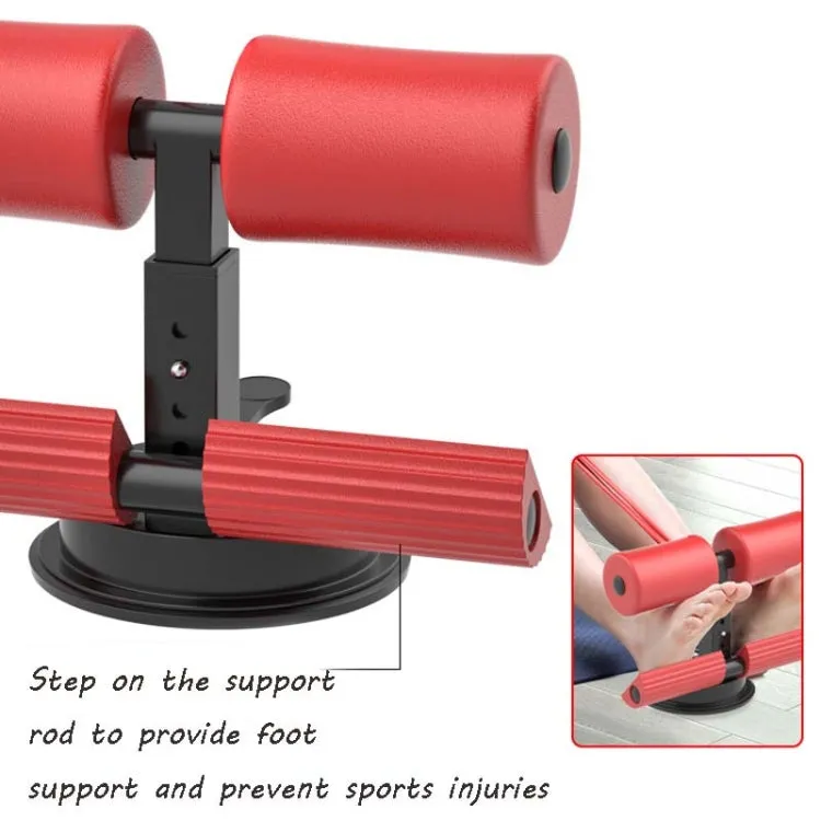 Suction-cup Abdominal Curler Sit-up Aid Household Waistcoat Line, Style:With Drawstring(Red)