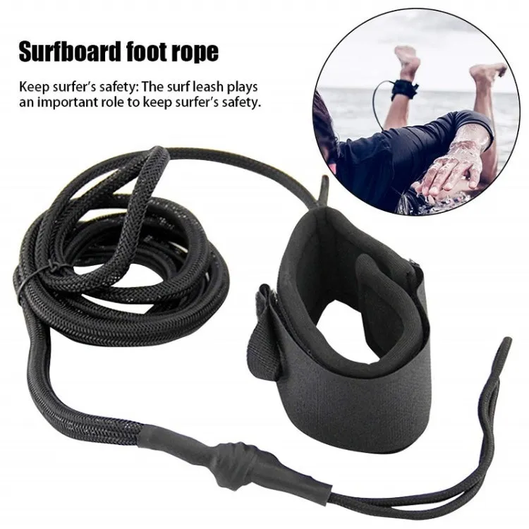 Surf Foot Rope Outdoor Water Sports Paddle Board Safety Rope(Black)