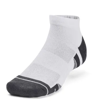 UA Performance tech 3-pack low cut socks | White