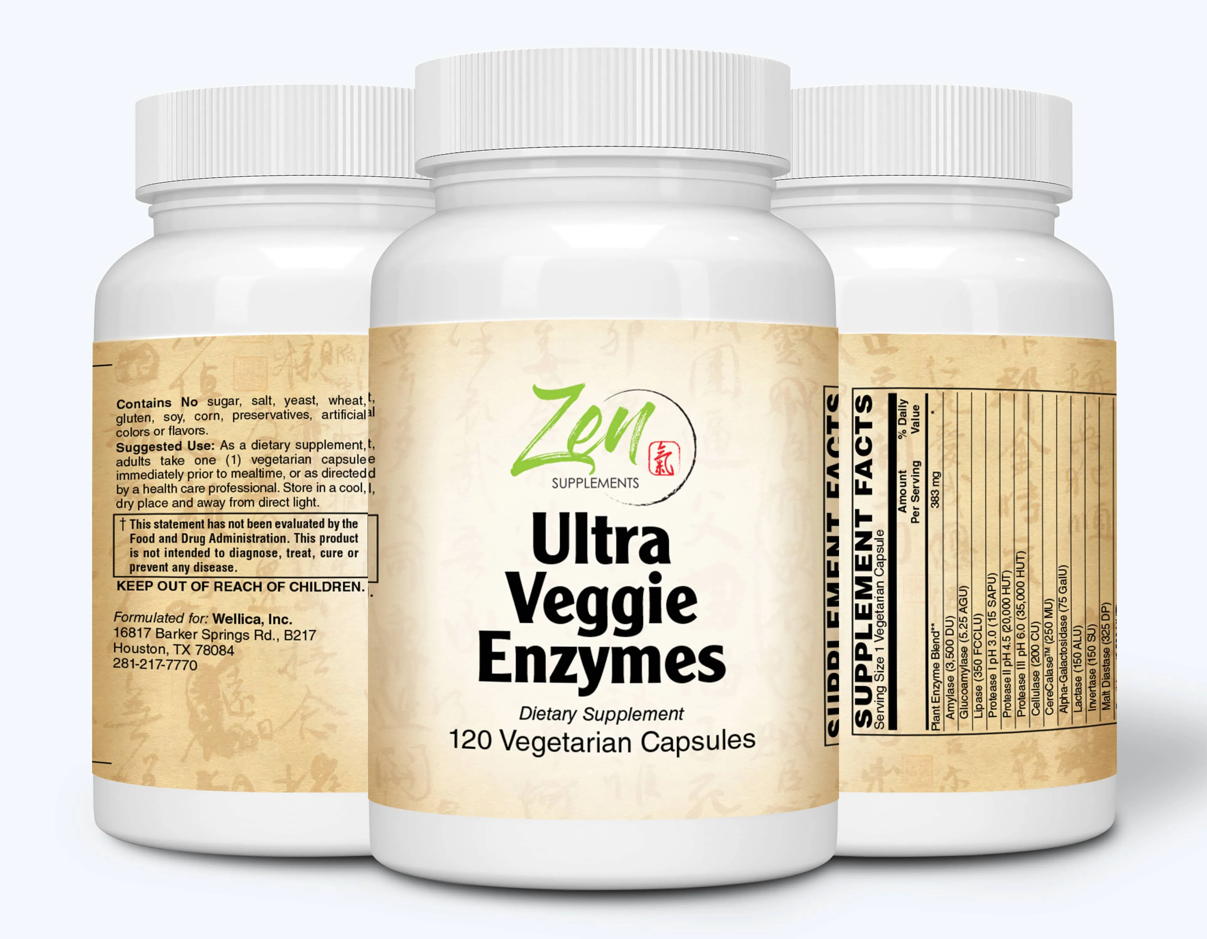 Ultra Veggie Enzymes - Digestive Support - 120 Vegcaps