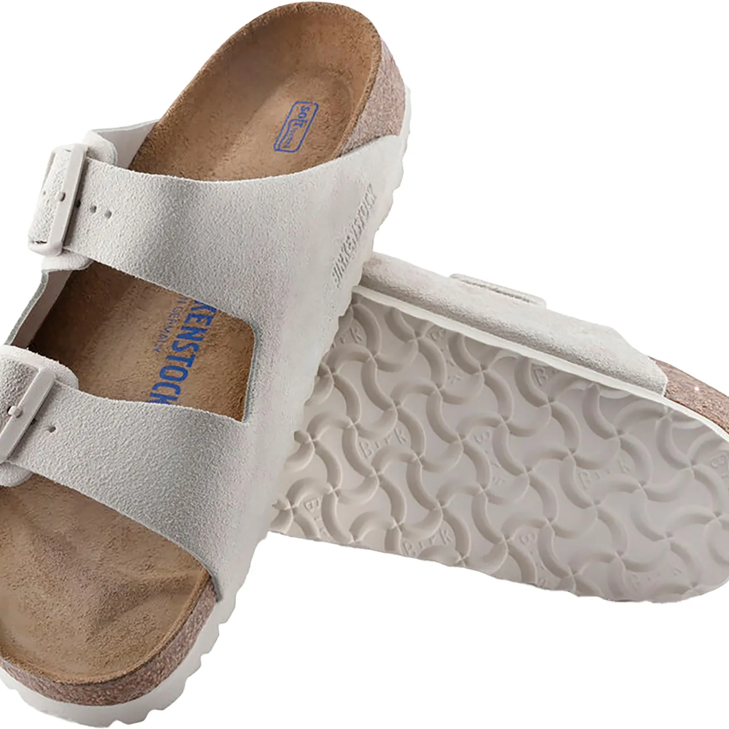 Unisex Birkenstock Arizona Soft Footbed Antique White Suede