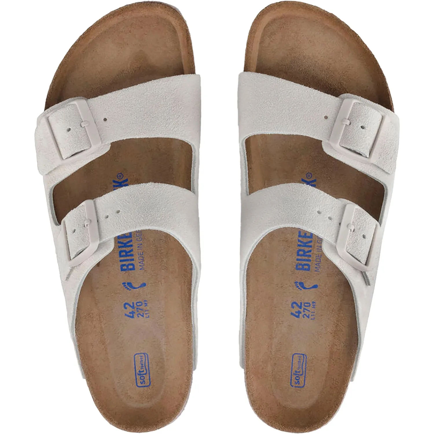 Unisex Birkenstock Arizona Soft Footbed Antique White Suede