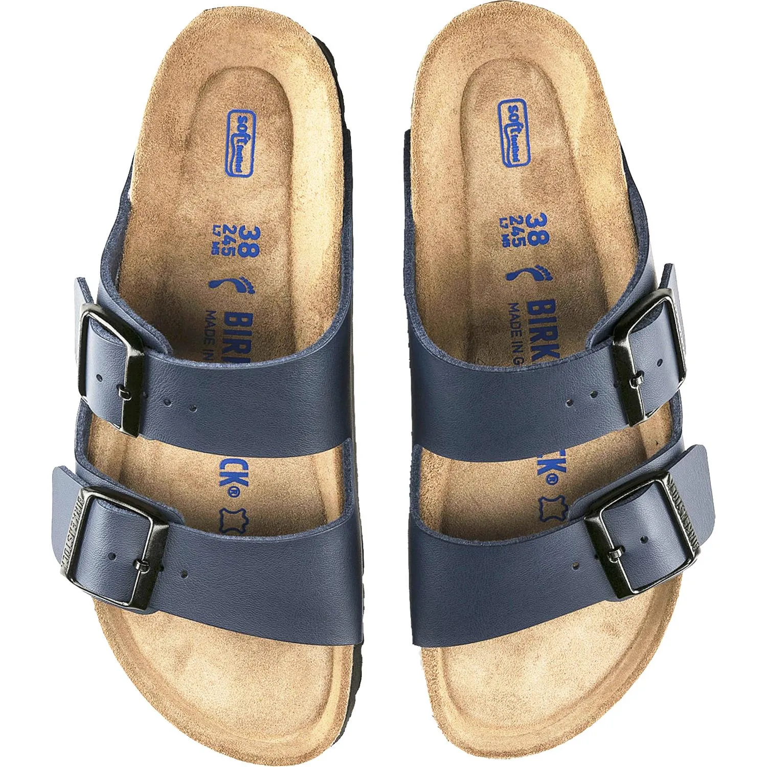 Unisex Birkenstock Arizona Soft Footbed Blue Birko-Flor