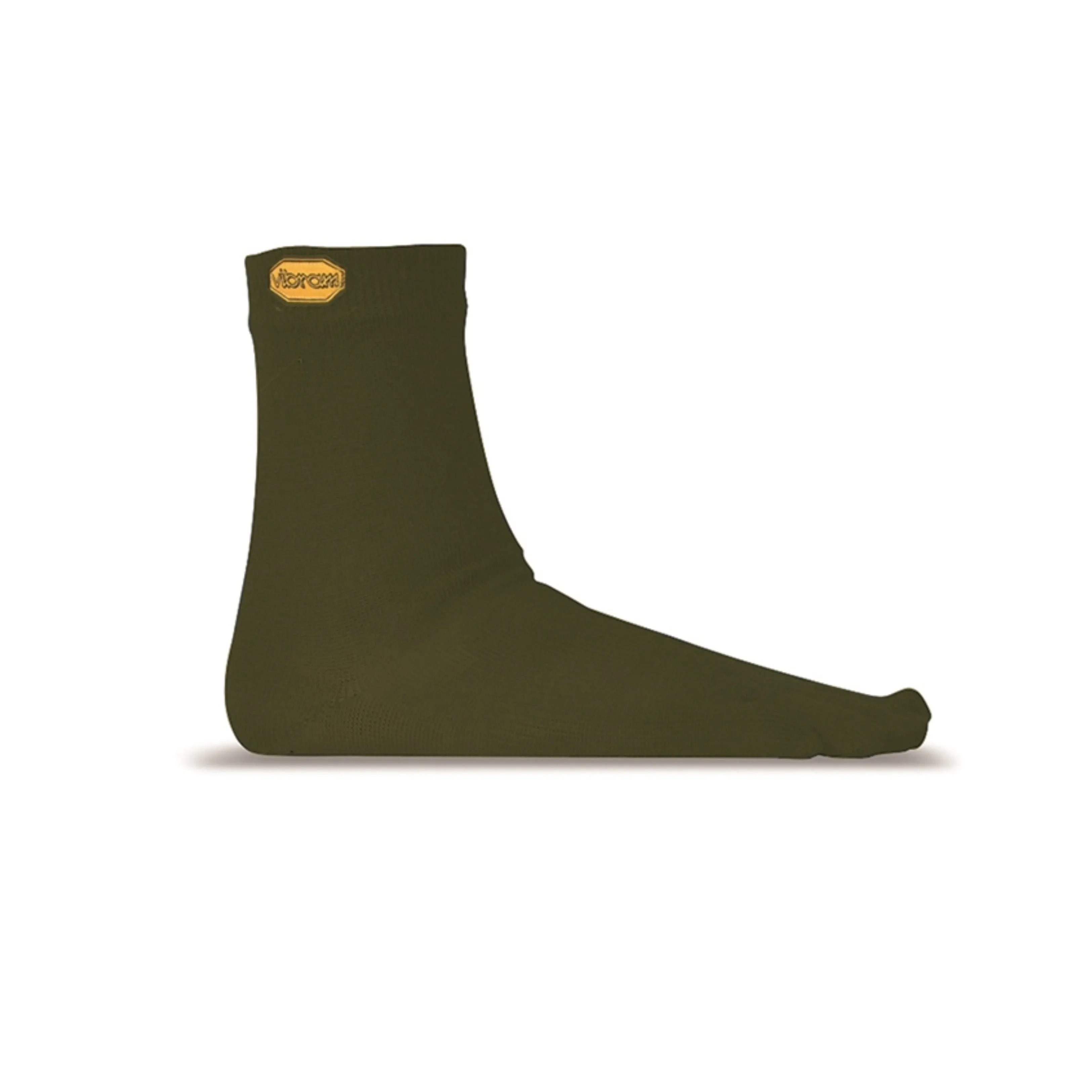 Vibram Merino Wool-Blend Crew Toe Socks Military Green