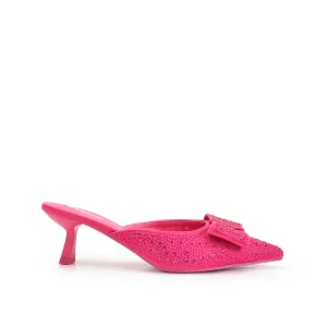 Vibrant Pink Rhinestone Mules | 424N-P