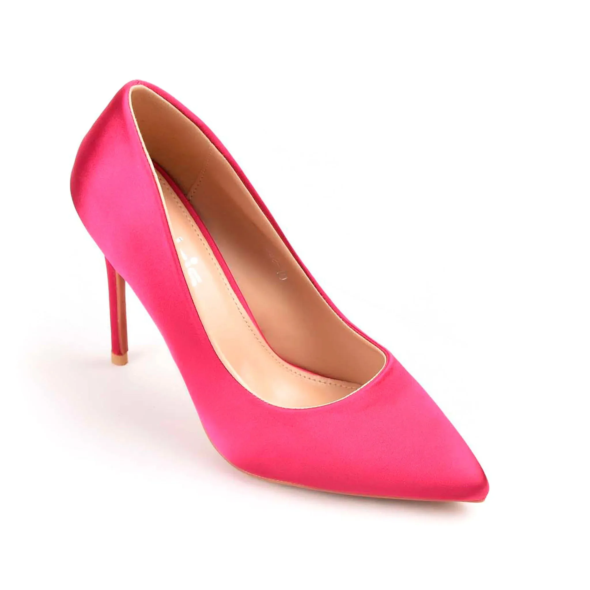 Vibrant Pink Satin High Heel Pumps | 471M-P