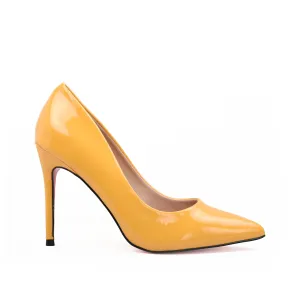 Vibrant Yellow Patent Leather Stilettos | 443L-U