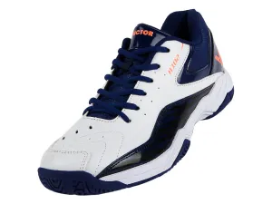 Victor A102-AB Unisex Badminton Shoes (Bright White/Blue Print)