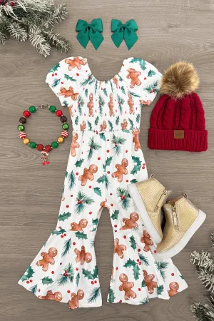 White Holly Gingerbread Jumpsuit