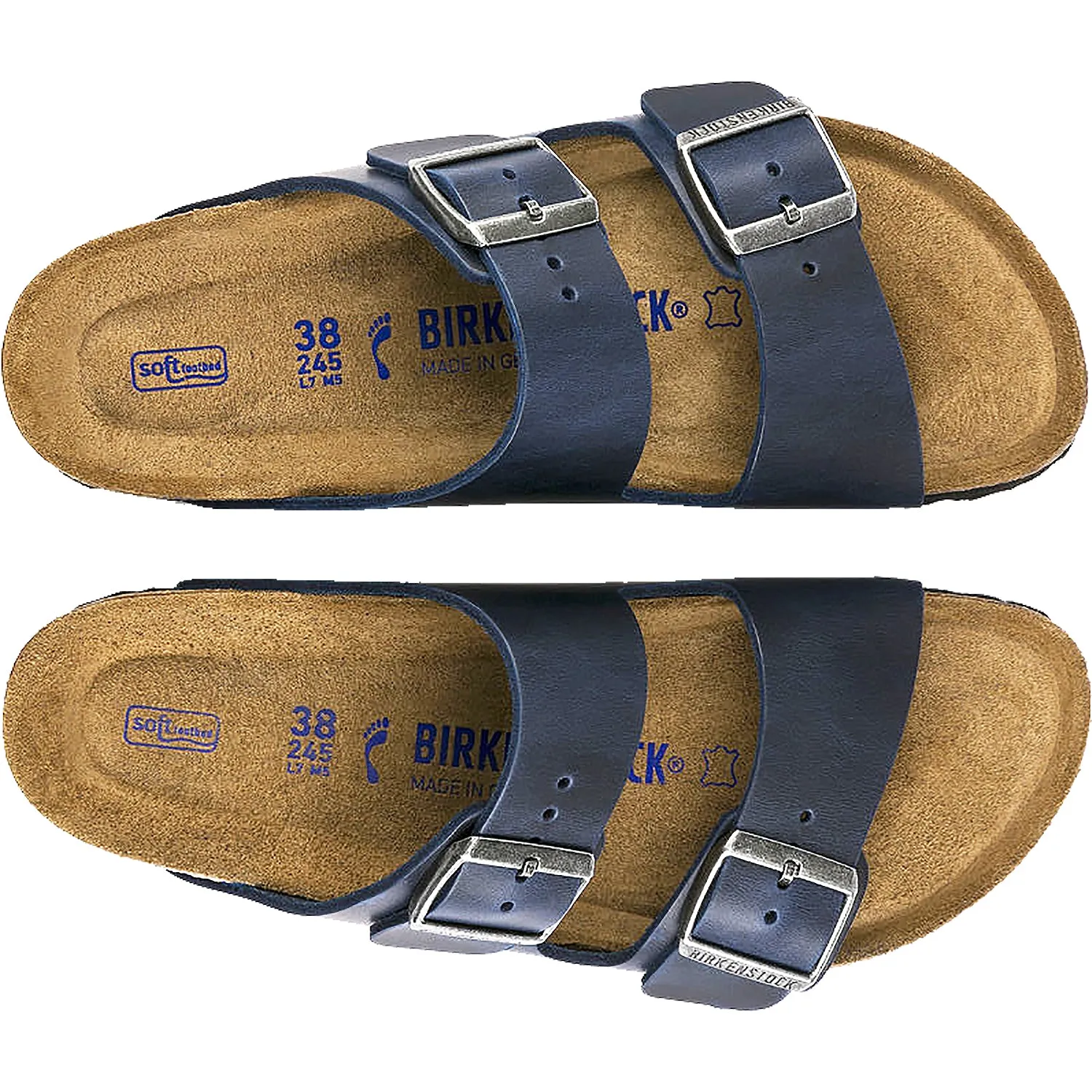 Women's Birkenstock Arizona Soft Footbed Blue Oiled Nubuck