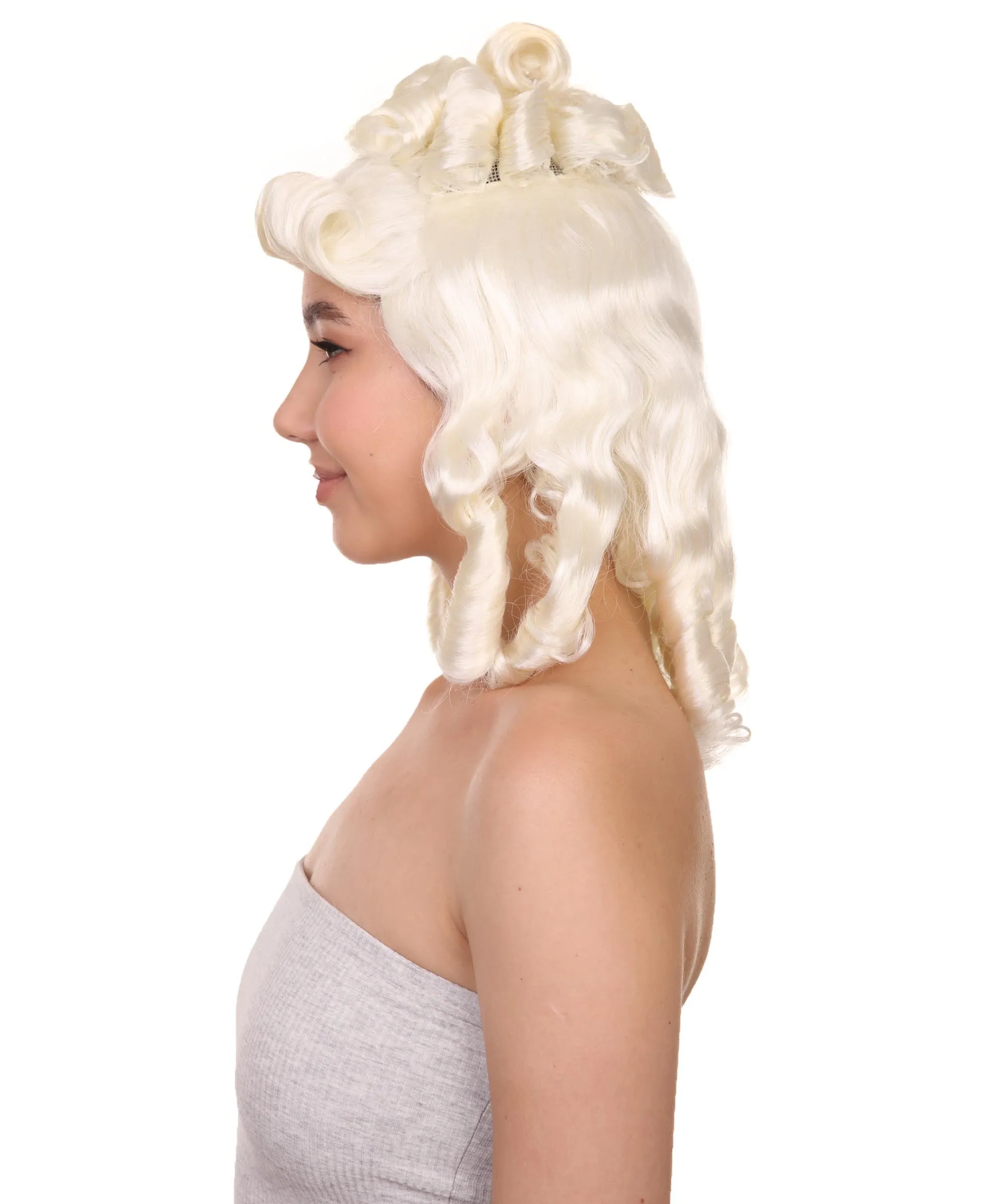 Women's Colonial Ladies 18th Century Blonde Wig | Historical Wigs | Premium Bretheble Capless Cap.