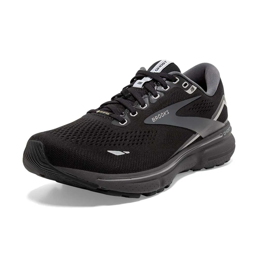 Women's Ghost 15 GTX Running Shoe- Black/Blackened Pearl/Alloy- Regular (B)